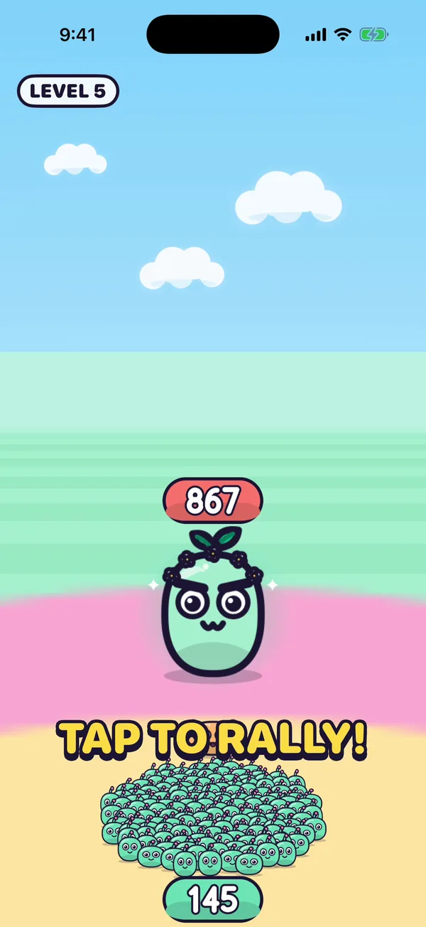 A giant boss jelly facing the crowd